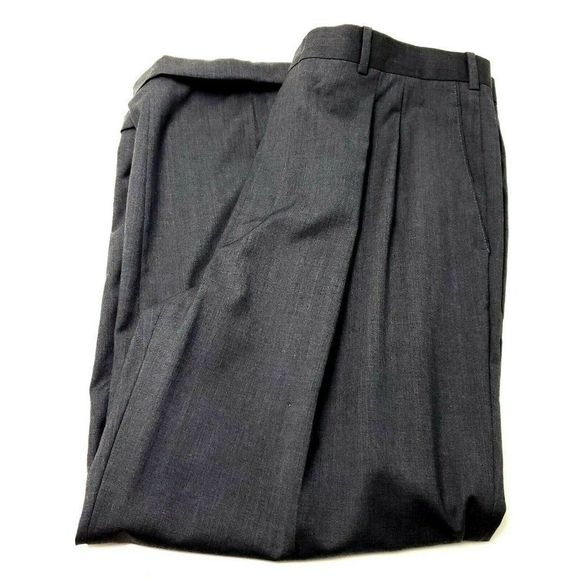 Nordstrom Other - DAMAGED Nordstrom Britches Wool Dress Pants 38/27 Gray Pleated Cuffed High Rise